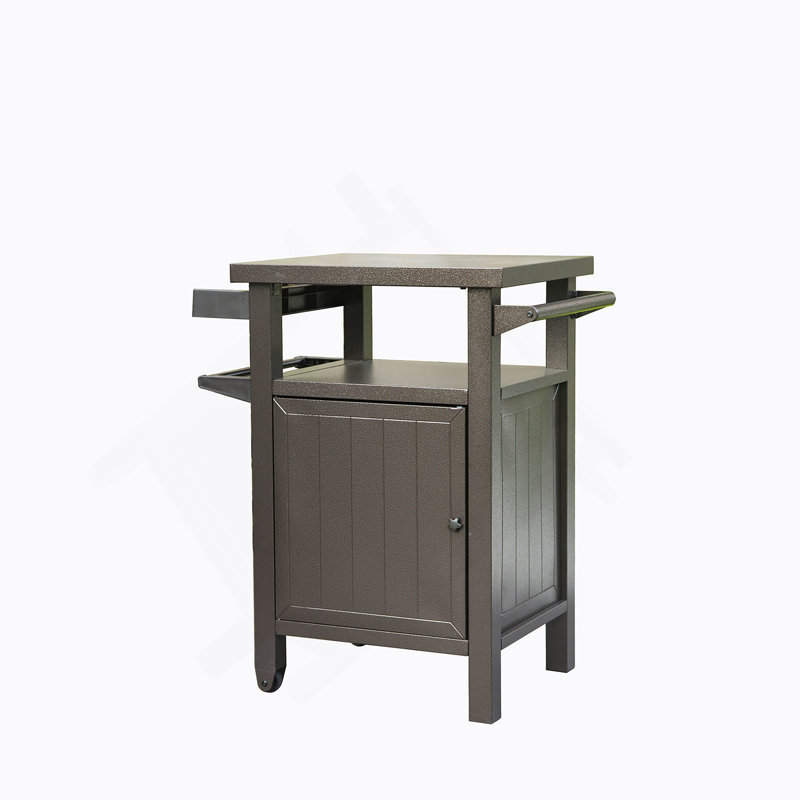 Grill Carts with Storage and Wheels, Brown