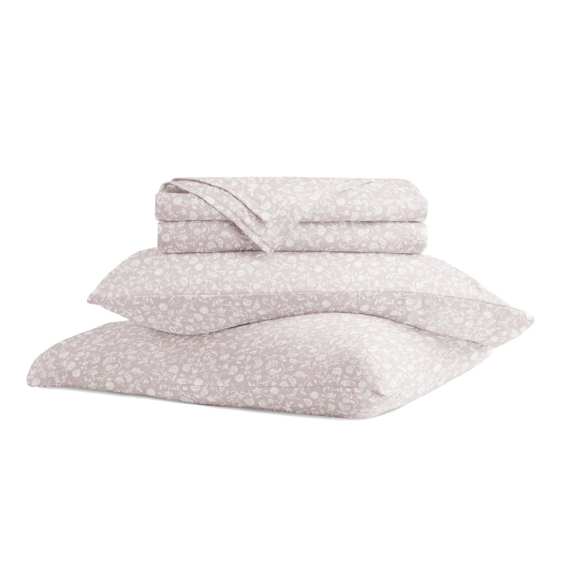 Ensemble de draps 100% satin de coton, Mauve, Ensemble de draps très grand californien avec 2 t