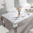 Dining Set with Faux Marble Tabletop and Upholstered Chairs-878001407-878001406