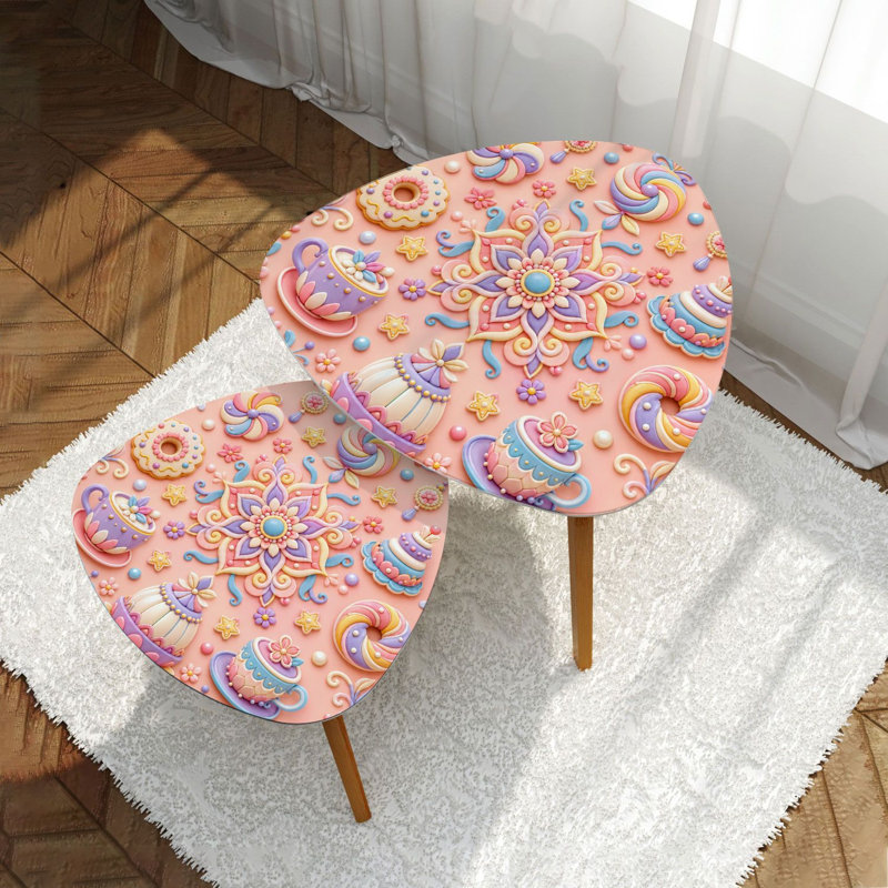 Ensemble de 2 tables basses gigognes Triangle