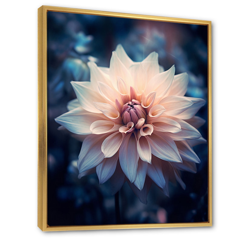 «Garden Dahlia Palette V», reproduction sur toile, H 32 po x l 16 po x P 1 po, Cadre flottant doré