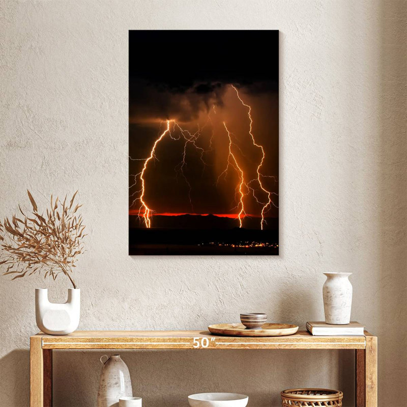 Orange Lightning, 36" H x 24" W