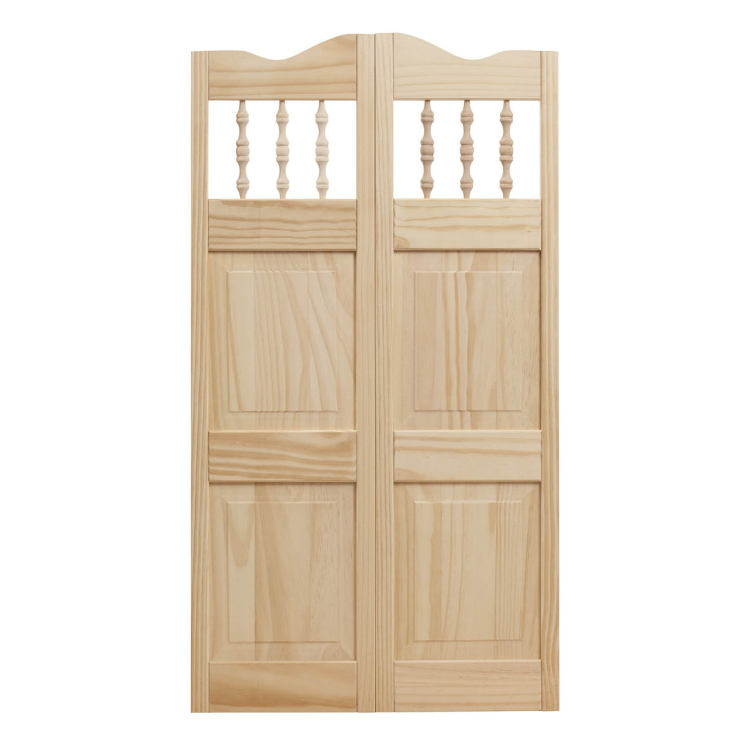42'' Solid Wood Paneled Unfinished Café / Saloon Door LTL Home Products 