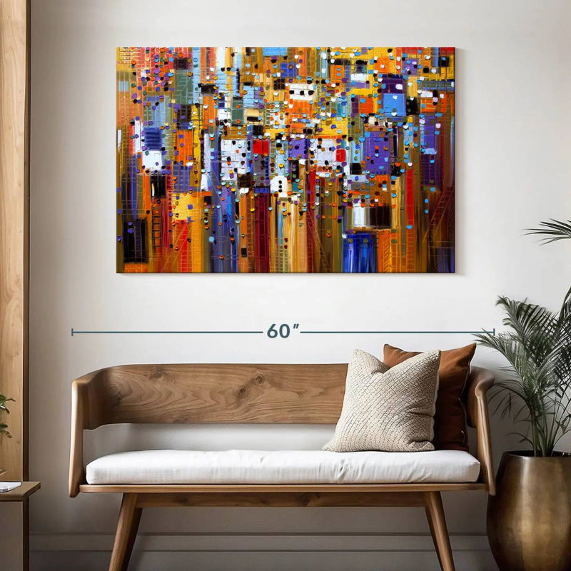 Ville colorée, H 32 po x l 48 po