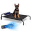 Lit pour chien rafraîchissant avec ventilateur - 3 vitesses, lit imperméable pour grands chiens (jusqu'à 105 lb), assemblage facile, housse en filet lavable, antidérapant-1890054732