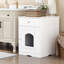 Enceinte en bois pour litière pour chat avec tiroir, table d'appoint, cage intérieure pour animal, table de chevet pour chat-52852266