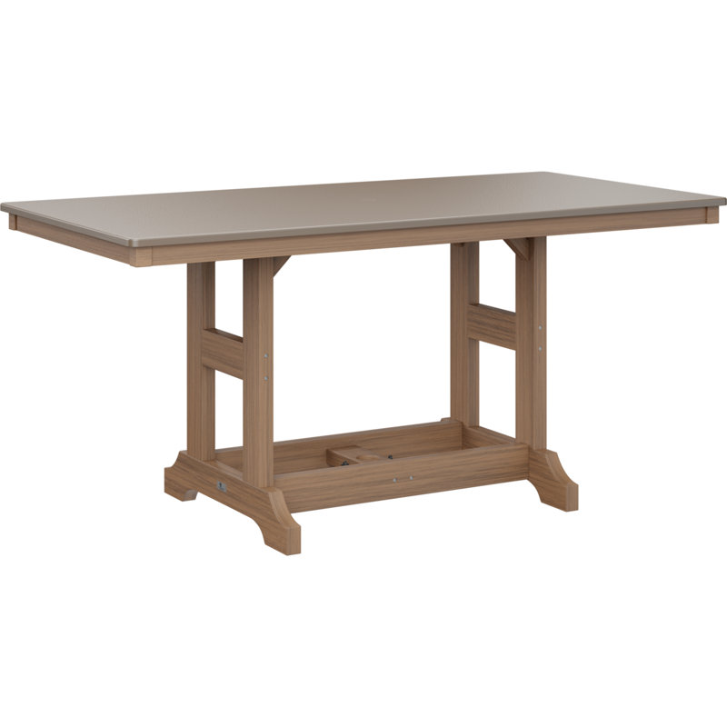 Table de salle à manger rectangulaire Berlin Garden, Bronze martelé, Acajou antique, H 30,87 po x l 66 po x P 33 po