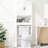 White Freestanding Over Toilet Space Saving Organizer Rack, Double Door Open Shelf Storage Unit