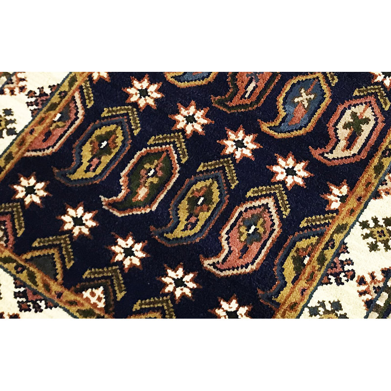 Kazak Hand Woven Wool Paisley Area Rug