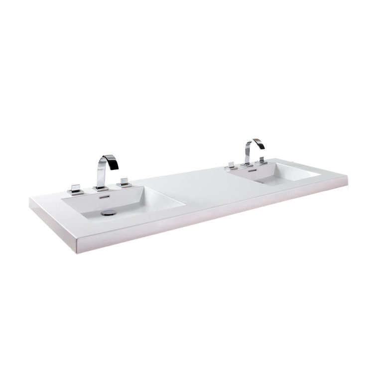 Wetstyle 22'' Brushed Stainless Steel Rectangular Bathroom Sink with Overflow