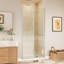Space-Saving Bi-Fold Frameless Shower Door With Sleek Chrome Finish & Clear Glass-122567698