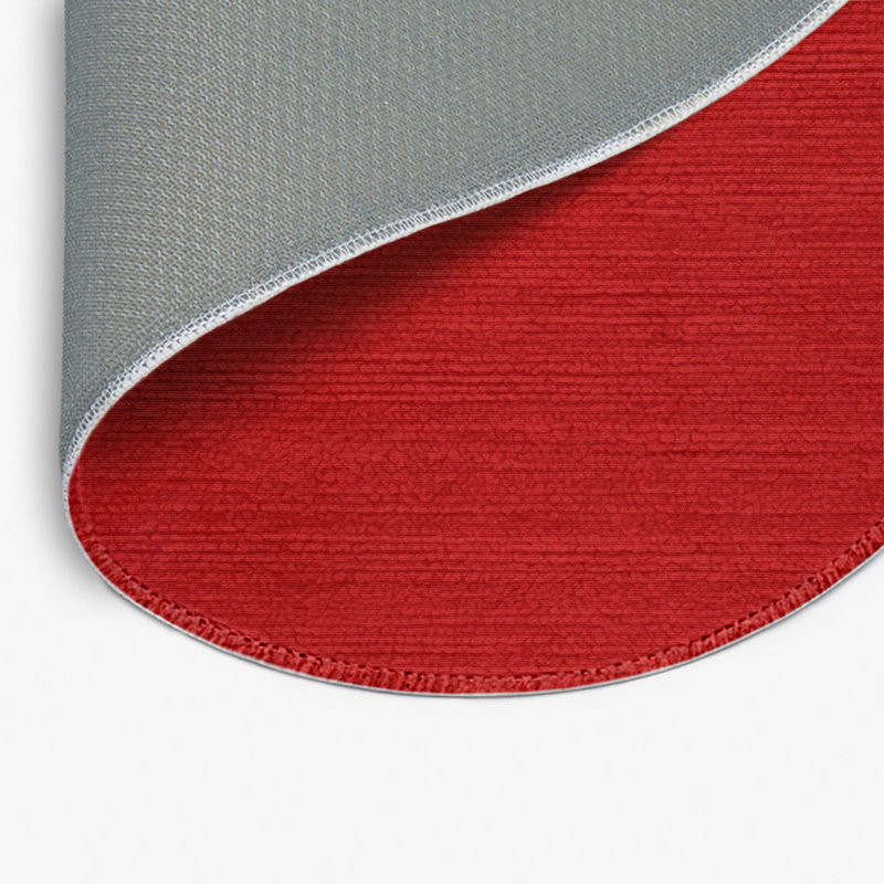 Tapis rouge uni intérieur et extérieur, Rond 5 pi