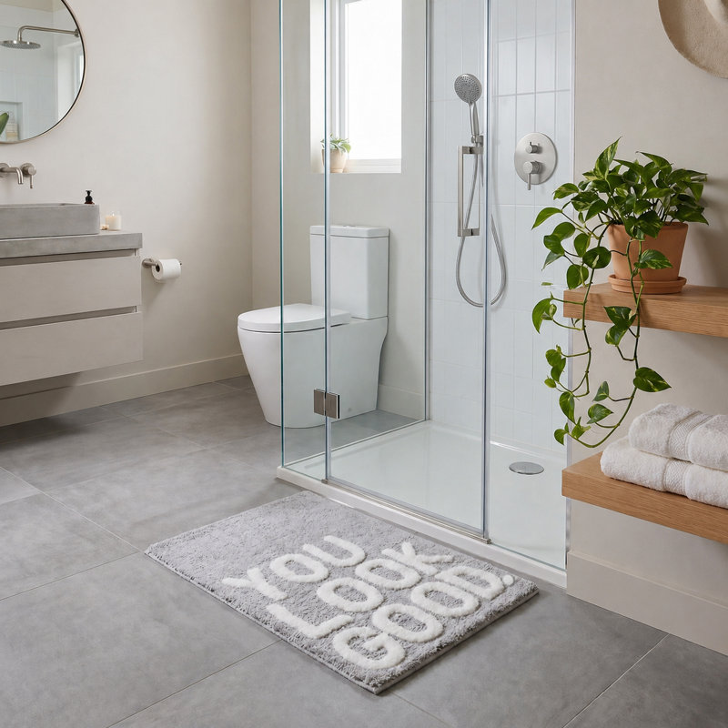 Kayke Slogan Bath Mat, You Look Good