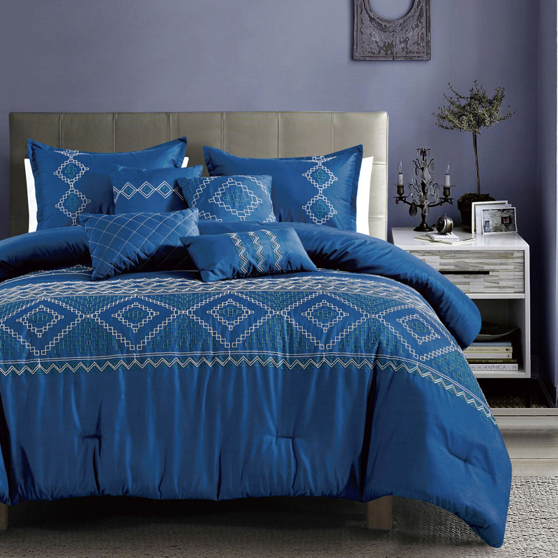 Polyester Comforter, Queen Comforter, Navy Blue