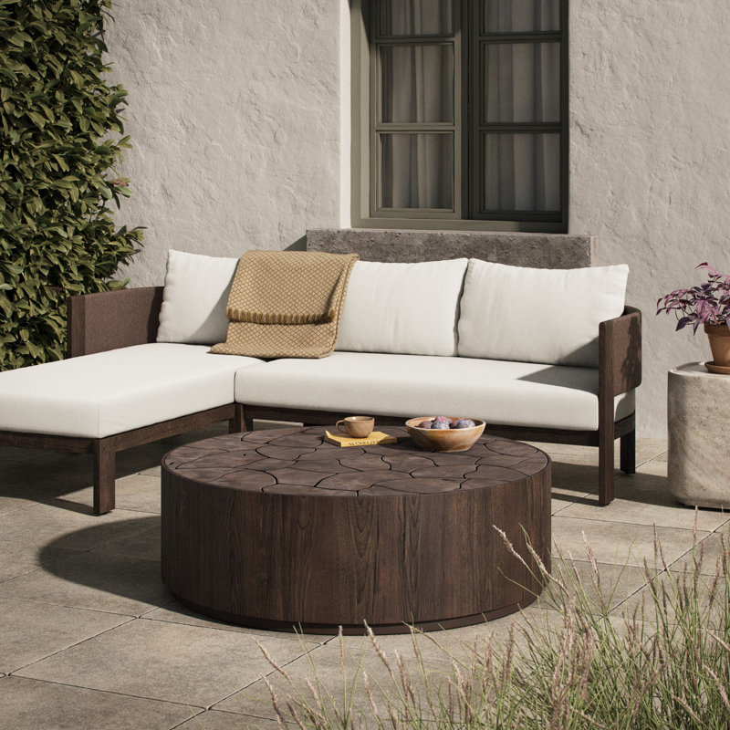 Ridge Outdoor Coffee Table-Stained Saddle Brown
