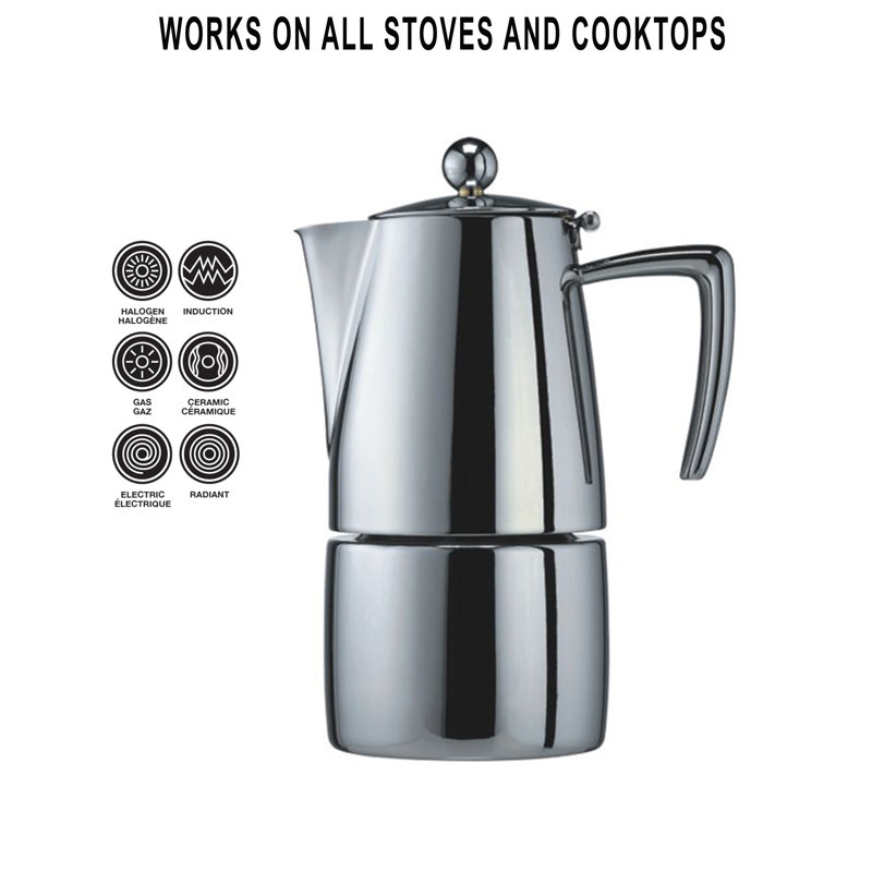 Machine à espresso Cuisinox Milano, 4 tasses, Miroir poli