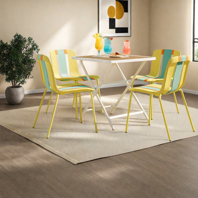 Ensembles de table de salle à manger portatifs (doit inclure la table et la chaise), patio moderne en métal