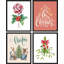 Merry Christmas Candy Cane Presents Tree - ensemble de 4 reproductions de cadres photo simples-97770231-97770232
