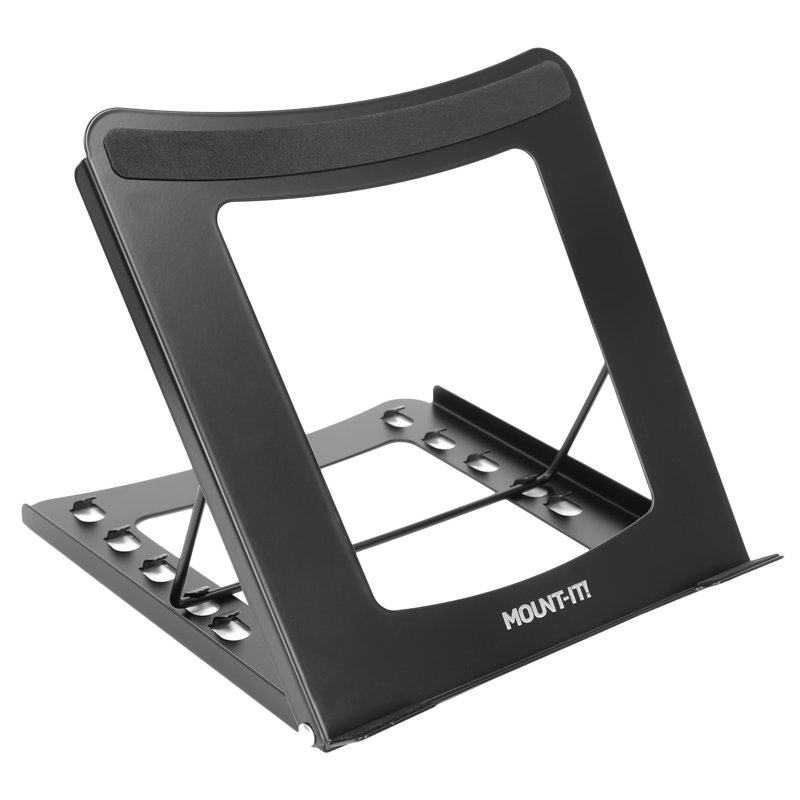 Mount-It! Height Adjustable Portable Laptop Stand and Riser for Desk, Black