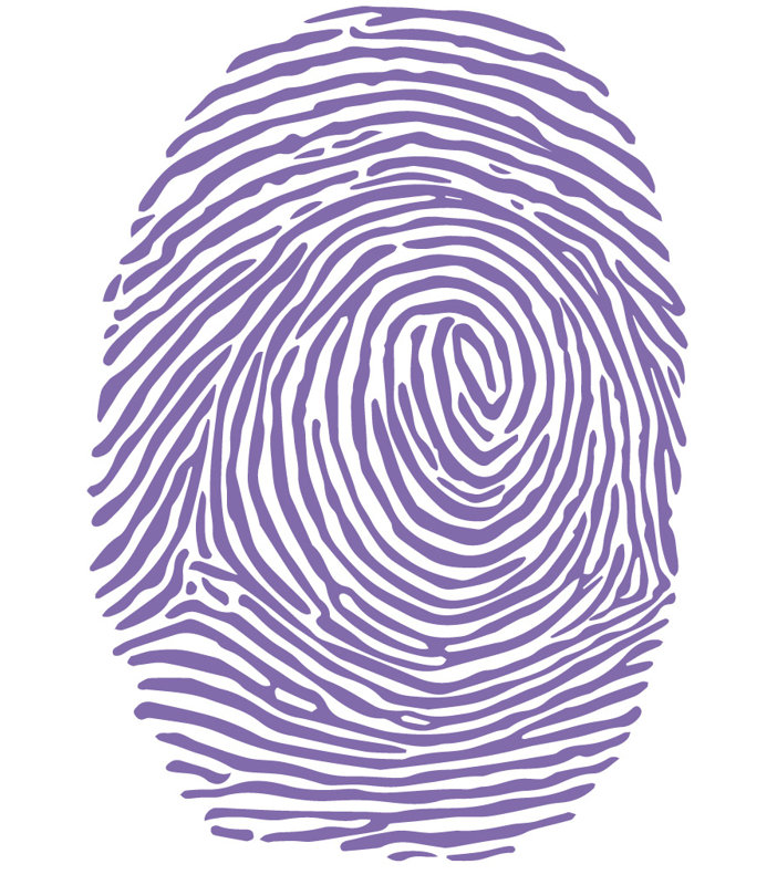 Décalcomanie murale à empreinte digitale, Lavande, H 30 po x l 21 po x P 0,01 po