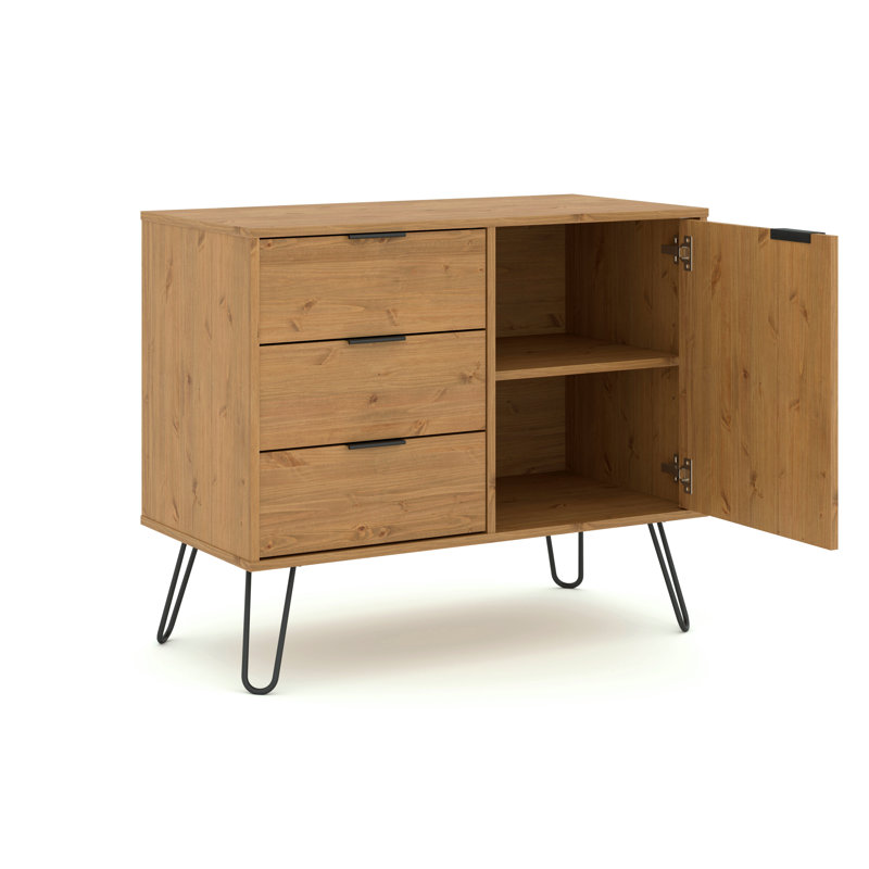 Taraval sideboard 1 Door, 3 Drawer, antique wax Industrial Design