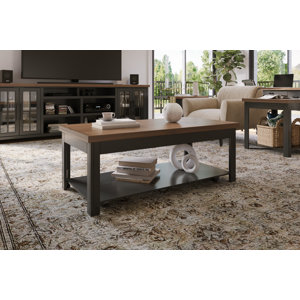Brixham 48 inch Coffee Table, No Assembly Required, Two-Tone Finish