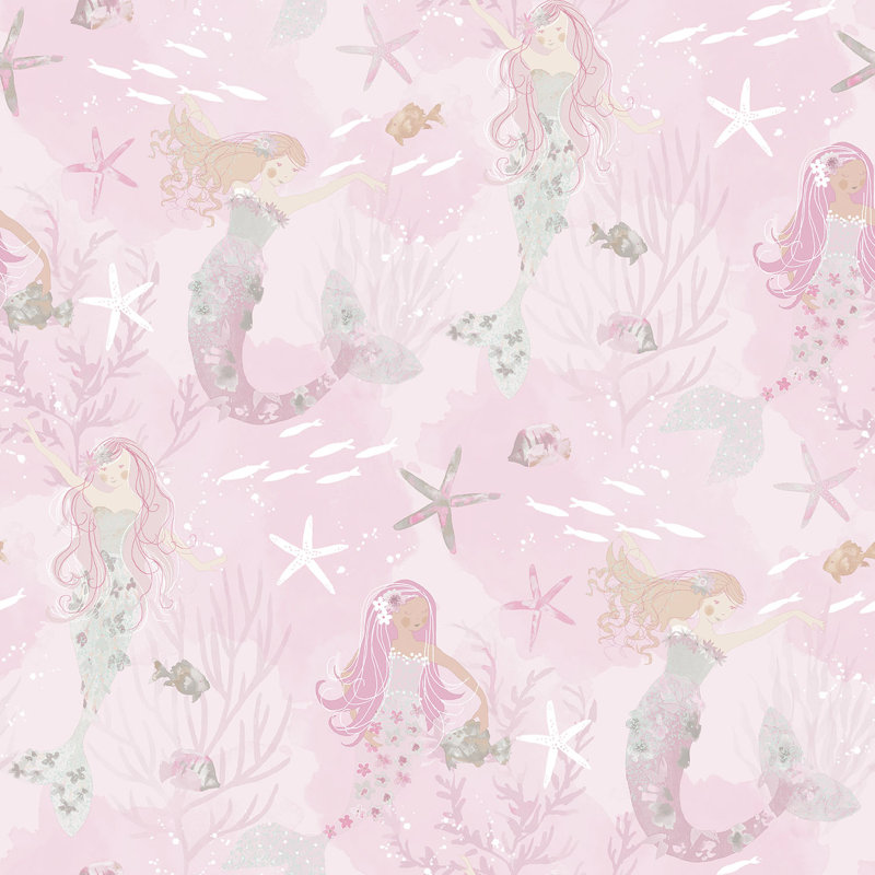 Edmont 10m x 53cm Glitter Paste the Wall Wallpaper Roll, Pink/Glitter