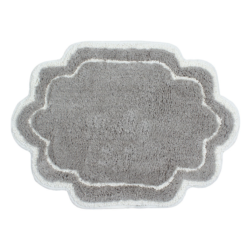 Tapis pour salle de bain Dobrinka, Gris, 17 po x 24 po (rectangulaire)