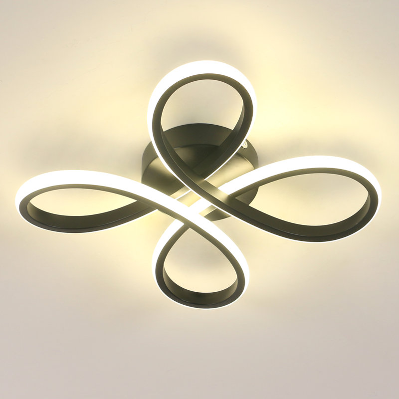 Camelia 4-Light Black LED Flush Mount, 4500K