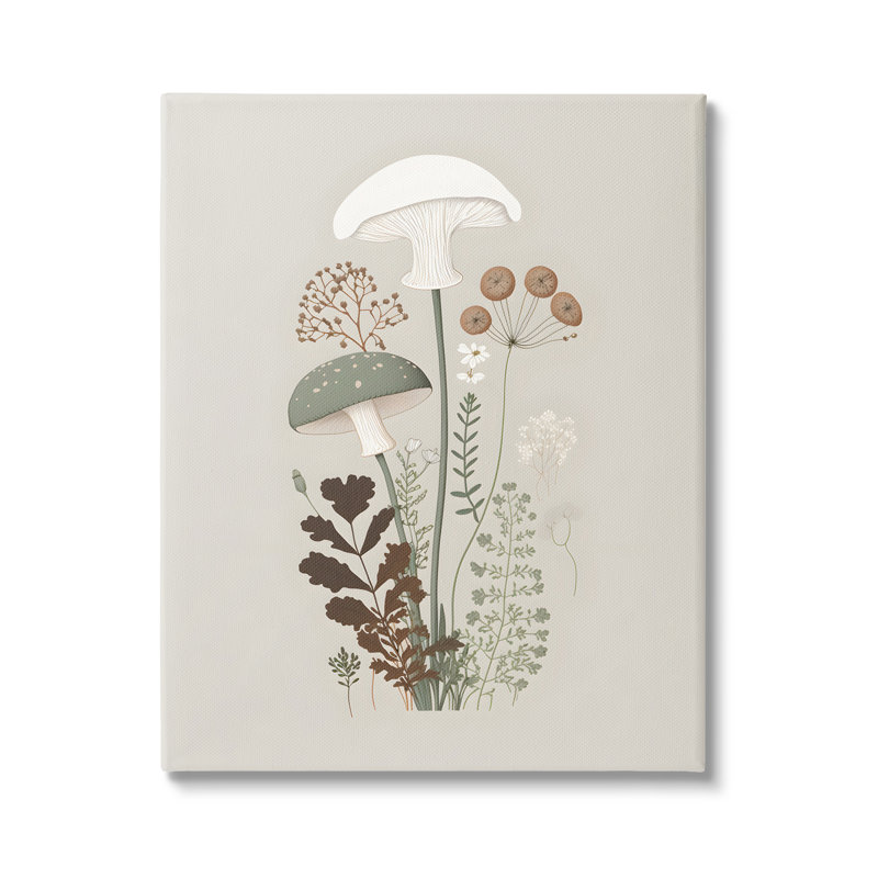 " Soft Mushrooms On Gray ", 20" H x 16" W x 1.5" D