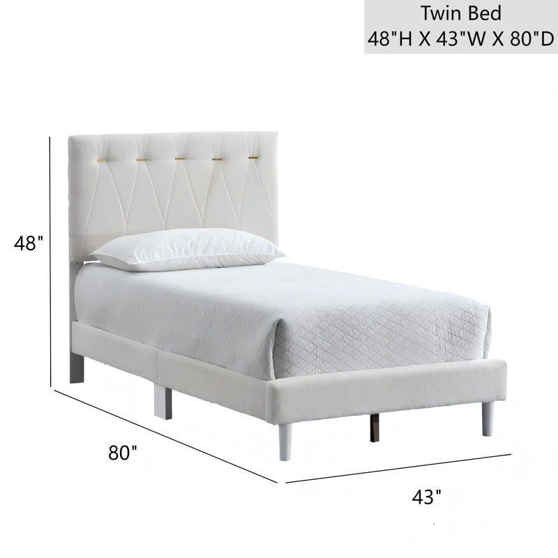 Sinclair Bed WHEAT (matelas non inclus), Simple