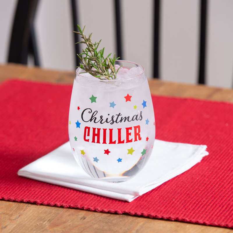 Refroidisseur de Noël en verre sans pied 17 oz avec boîte
