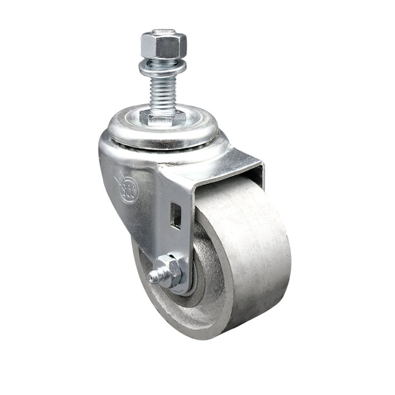 Roulettes pivotantes semi-pivotantes en acier - Roue de 3 po et tige de 12 mm
