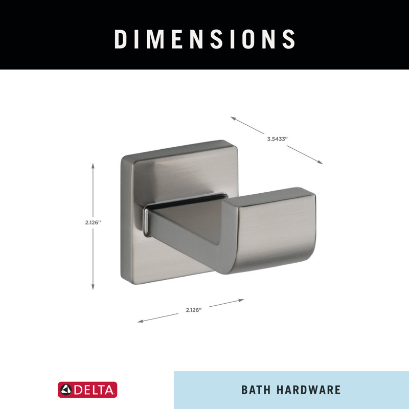Ara Single Towel Hook Bath Hardware Accessory in Stainless Steel, Brilliance Stainless