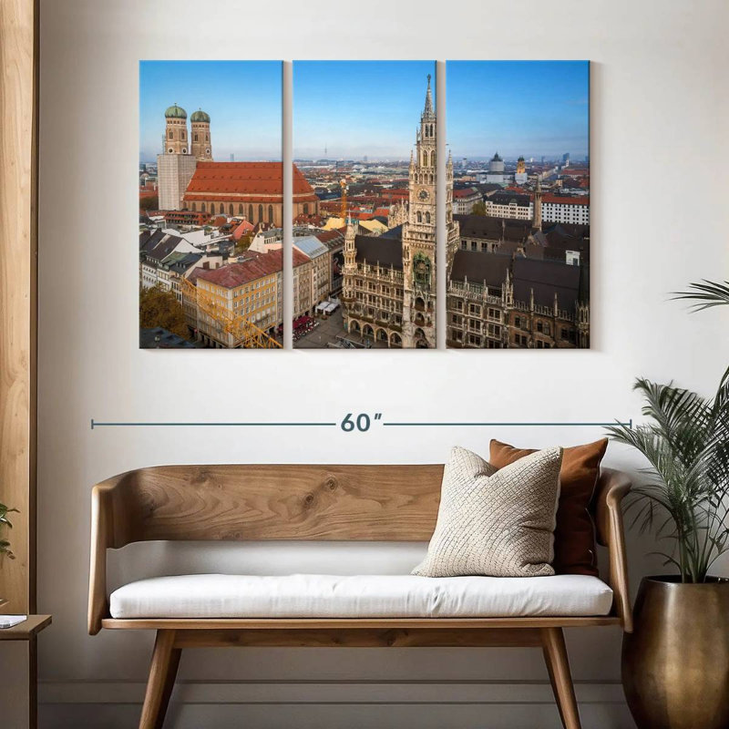 Rorry Munich City Landmarks, 32" H x 50" W