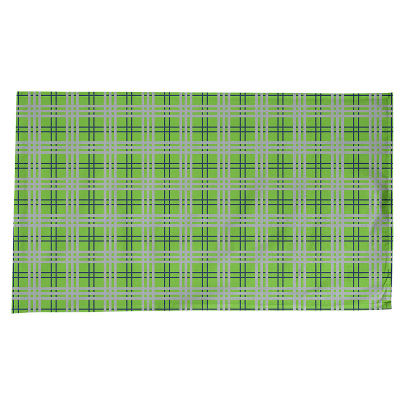 Nappe en mélange de coton à carreaux, Vert action / bleu marine collège / gris loup