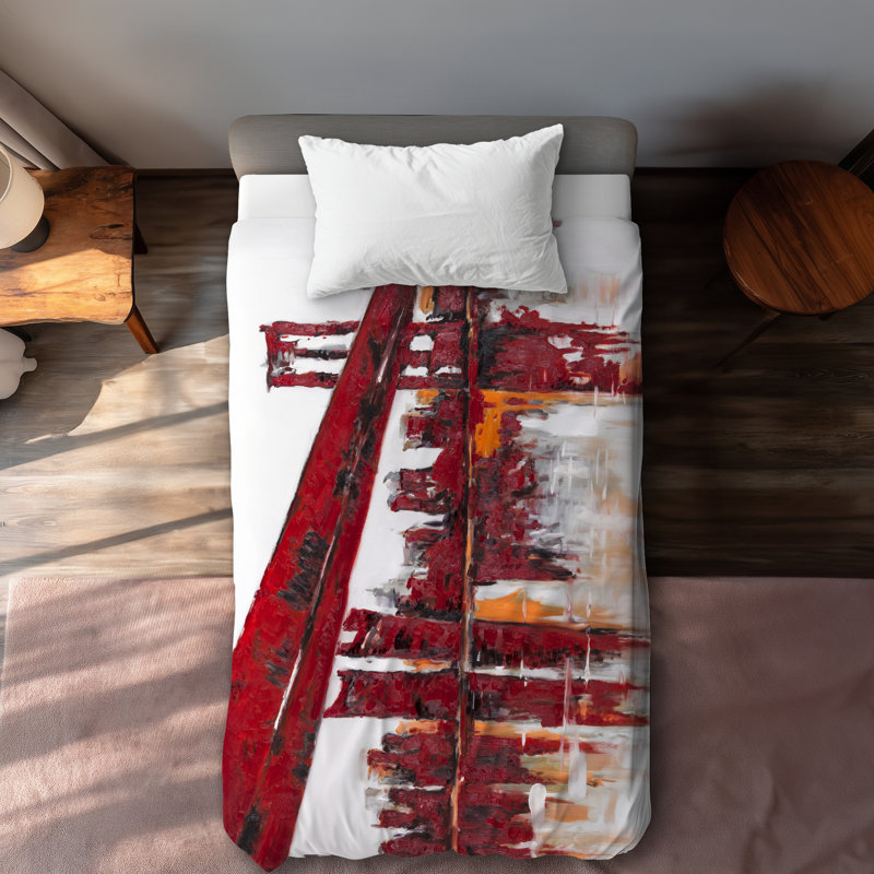 Red Bridge - Bridge Office Duvet Cover for Home Decor