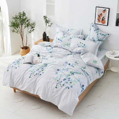 Ensemble d'édredon réversible 100% coton 4 pièces