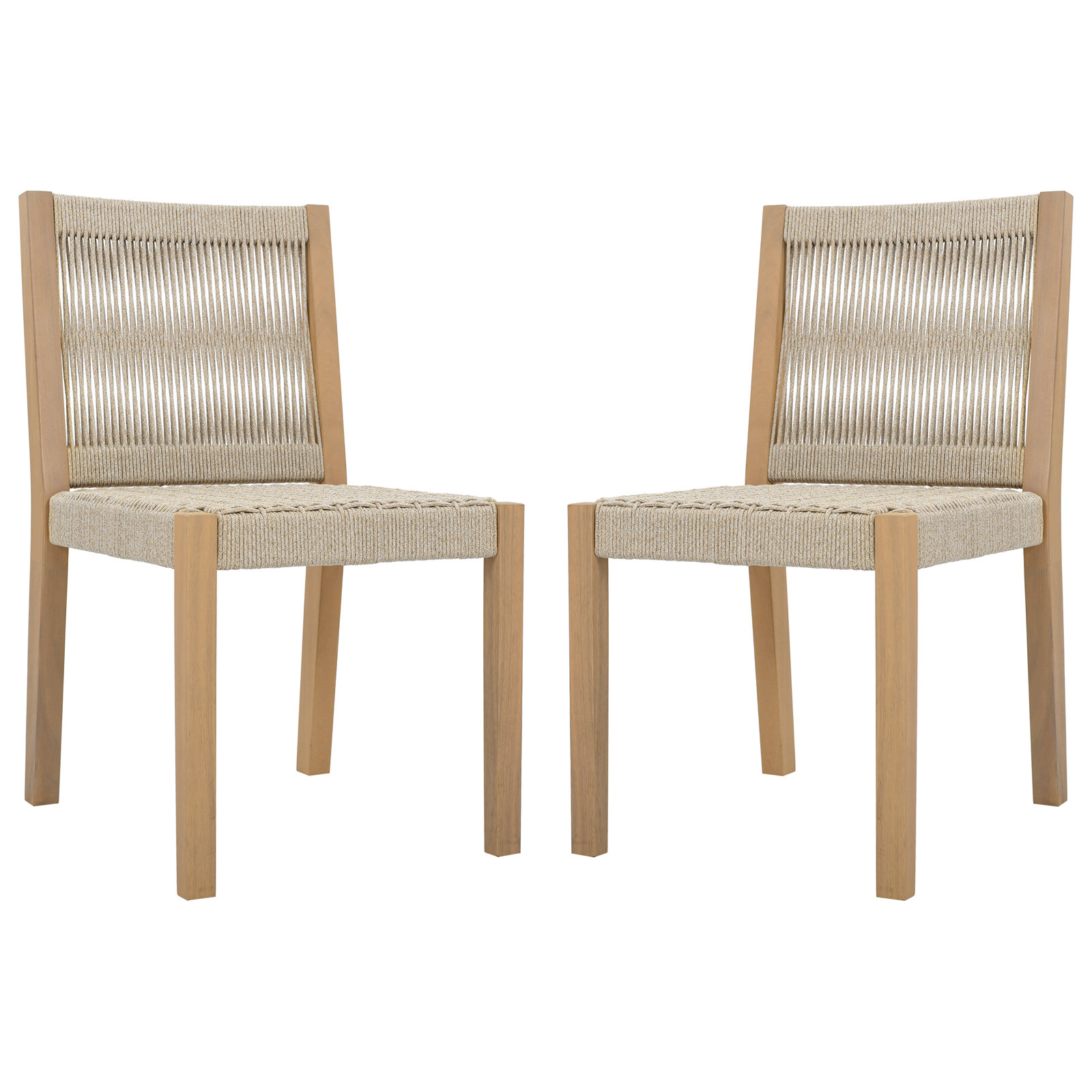 Acacia Patio Side Chair, Oak / Heather Tan