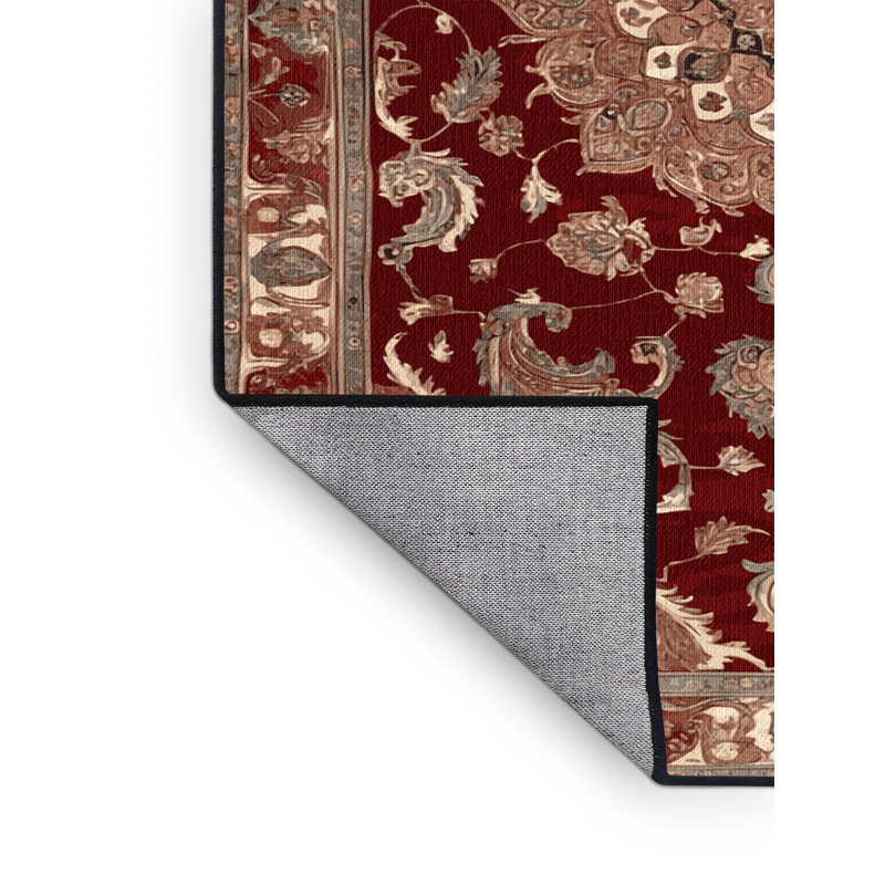 Machine Washable Persian Brown Area Rug, Square 3'