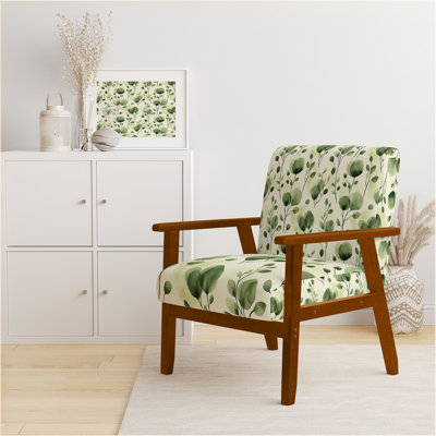 Chaise d'appoint Floral - Chaise avec accoudoirs vert mousse