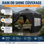 Auvent 10 x 10 avec 4 parois latérales, pavillon de jardin portatif avec protection UV UPF 50+, sac de transport et haubans, noir-129852847