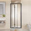 Porte de douche pivotante pliante encadrée avec verre trempé transparent et poignée en acier inoxydable, idéale pour les petites salles de bain et l'optimisation de l'espace.