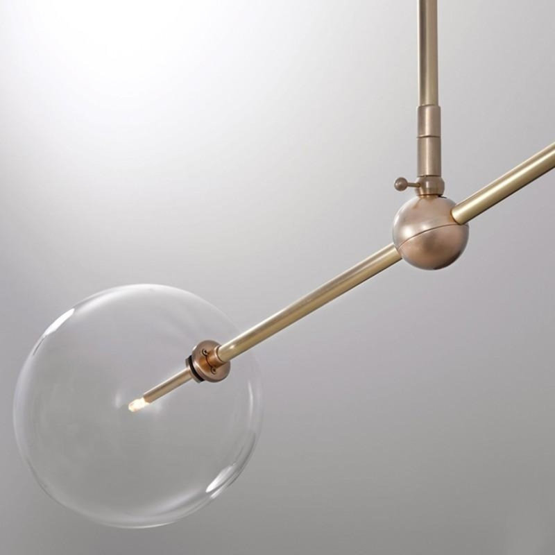 Lustre suspendu Hundo, Transparent, Or antique, H 48 po x l 36 po x P 9 po