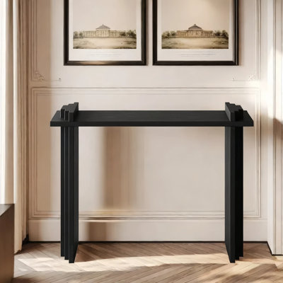 Console Mid-Century moderne en bois massif noir