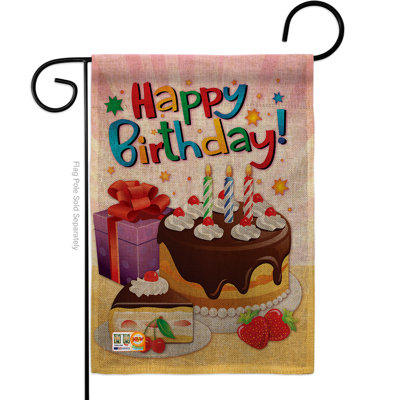 « happy birthday special occasion » & en toile jutes, impression 2 côtés 18,5 x 13 po drapeau de jardin