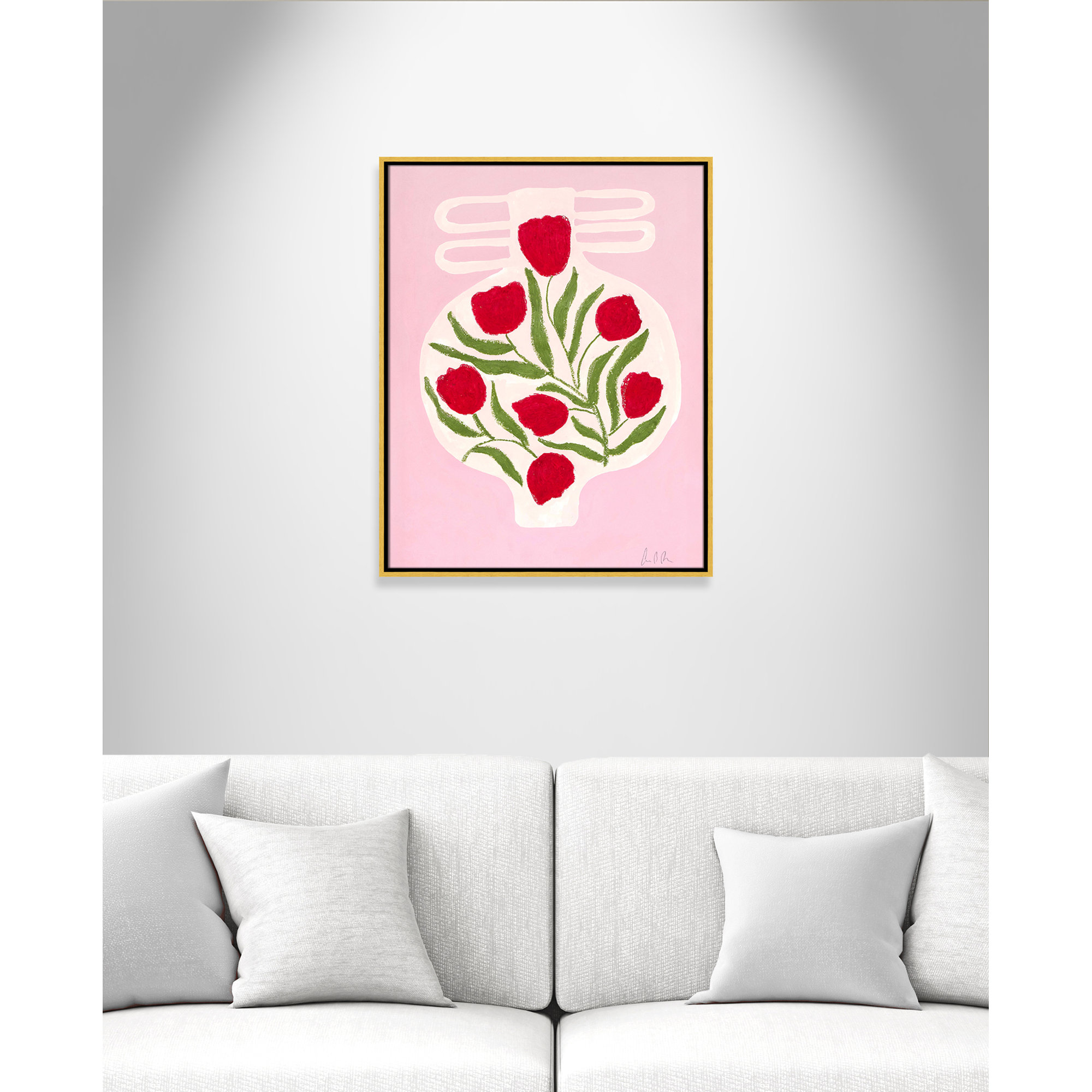 Vase No. 02 Print by Camilla Bergqvist, 29.5" H x 23.5" W, Gold