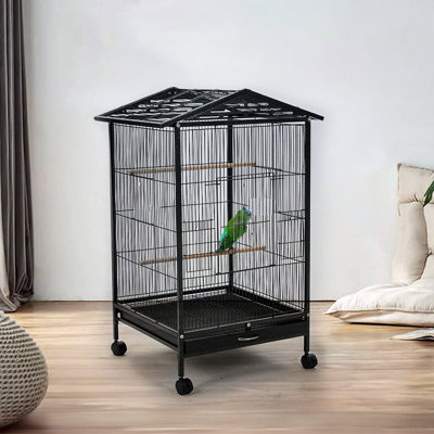 77cm Open Play Top Metal Pet Bird Cage with Casters