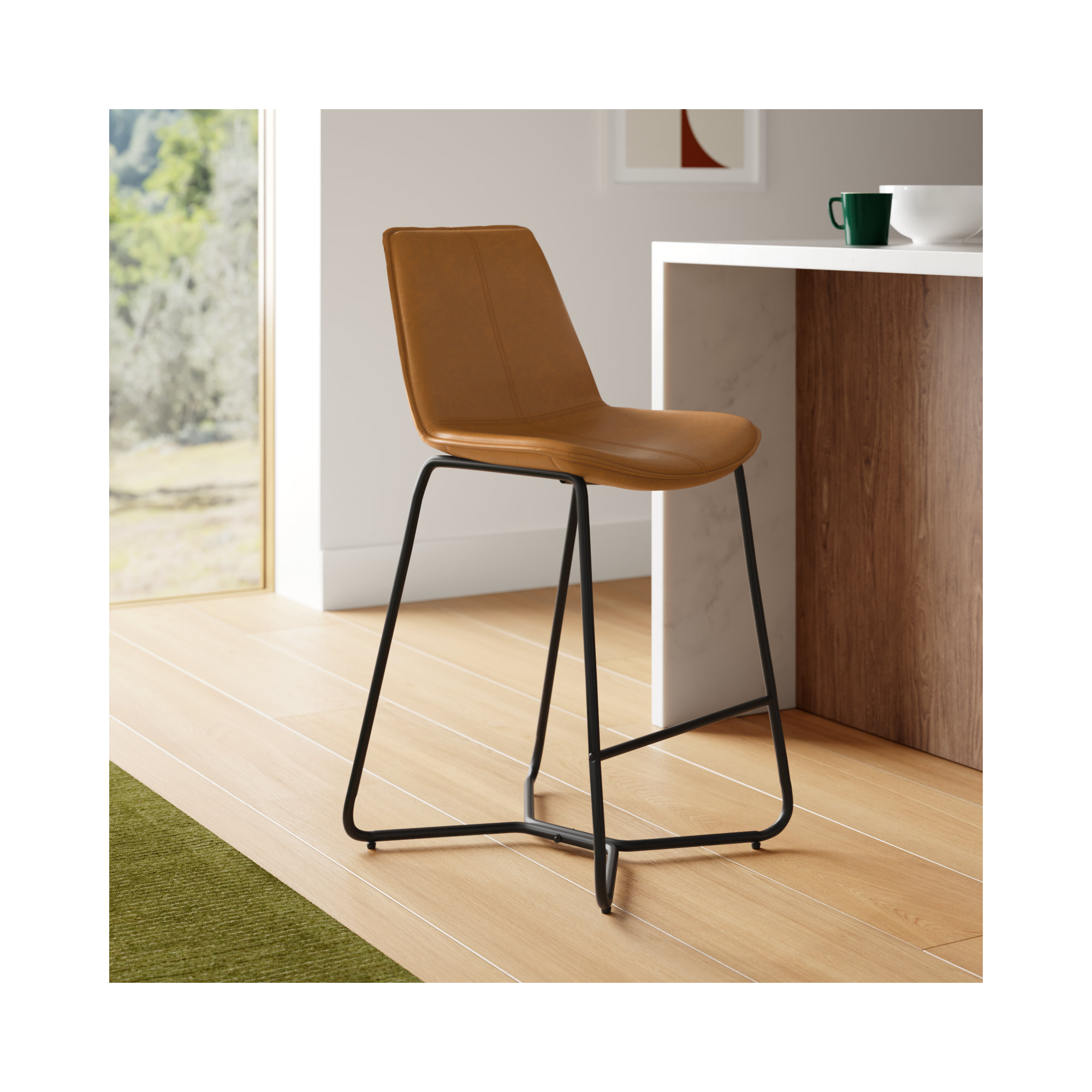 Alivia Bar & Counter Stool, Counter Stool (26" Seat Height), Cappuccino