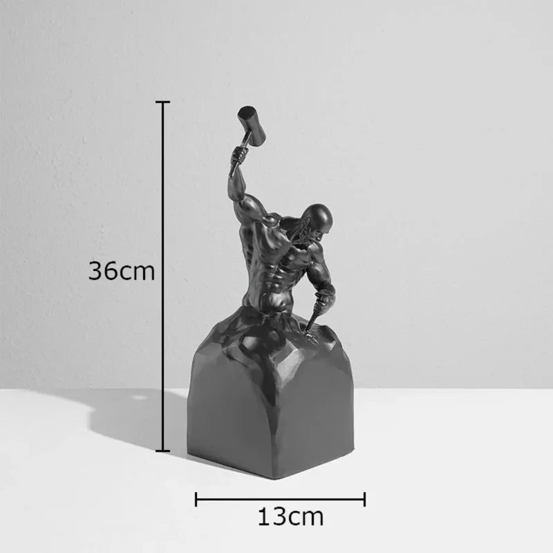 Self Sculpting Self Made Character Statue, Black